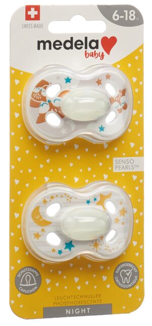 MEDELA Baby Nuggi Night&Night 6-18 Animals   2 Stk
