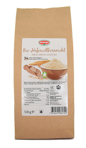 MORGA Hafervollkornmehl gf Bio Knospe Btl 500 g