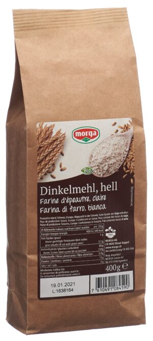 MORGA Dinkelmehl hell Bio                Btl 400 g