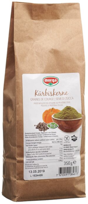 MORGA Kürbiskernprotein Plv roh gf Bio   Btl 350 g