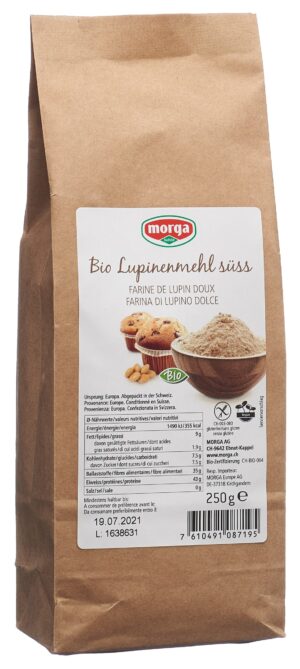 MORGA Lupinenmehl süss Bio glutenfrei        250 g