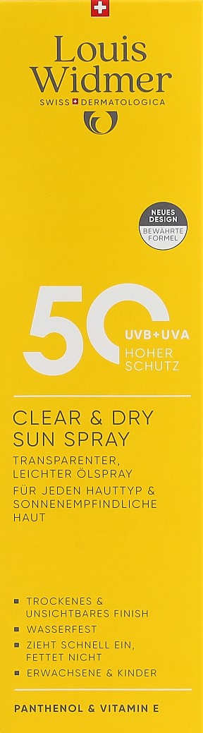 WIDMER Clear & Dry Sun Spray LSF50 parf Spr 200 ml