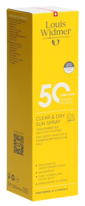 WIDMER Clear & Dry Sun Spray LSF50 o ParSpr 200 ml