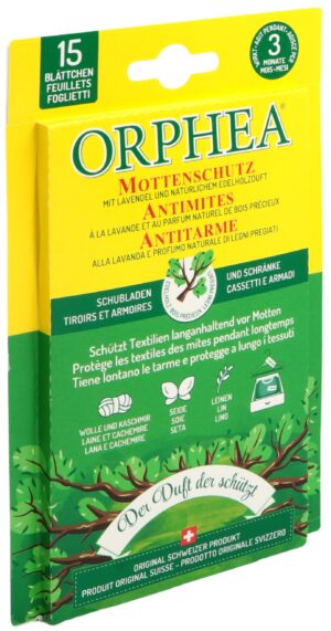 ORPHEA Mottenschutz Blätter Edelholzduft    15 Stk