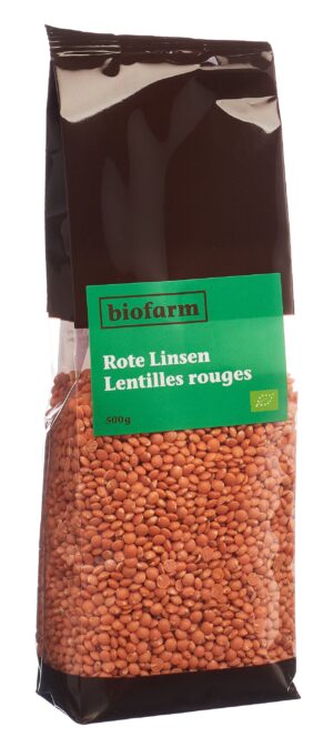 BIOFARM Rote Linsen Knospe               Btl 500 g