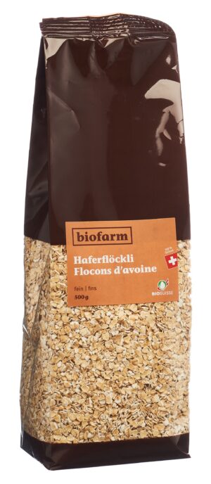 BIOFARM Haferflocken fein Knospe         Btl 500 g