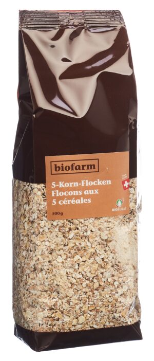 BIOFARM 5 Korn Flocken Knospe            Btl 500 g