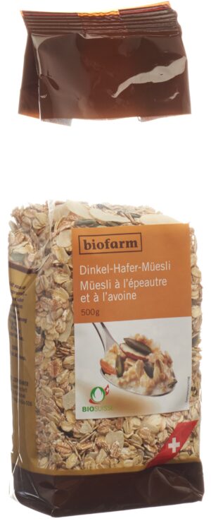 BIOFARM Dinkel Hafermueesli Knospe Btl 500 g