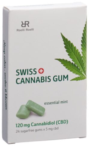 SWISS CANNABIS Gum 120 mg CBD Mint      Box 24 Stk
