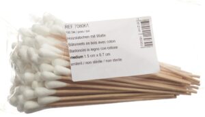 SALZMANN Wattestäbchen Holz 150mm M    Btl 100 Stk
