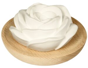 FARFALLA Duftstein Rose mit Holzteller