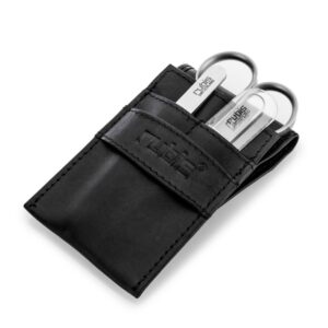 RUBIS Manikuereetui Leder 3-teilig schwarz