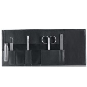 RUBIS Manikuereset Leder-Rolletui 3-teilig schwarz