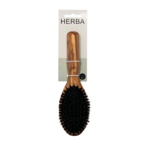 HERBA Olivenholzbuerste Wildschweinbo Pneum oval
