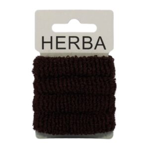 HERBA Haarbinder 4cm frotte braun 4 Stk