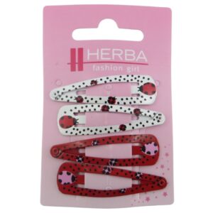 HERBA Kids Clips 5cm rot/weiss 4 Stk