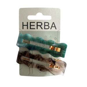 HERBA Klemme 6.5cm Acetat gruen grau marmor 2 Stk