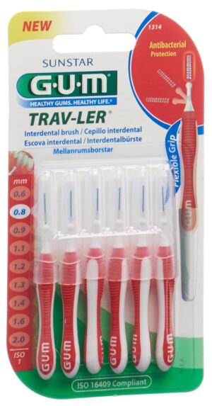 GUM Trav-Ler 0.8mm ISO1 cyl rot              6 Stk