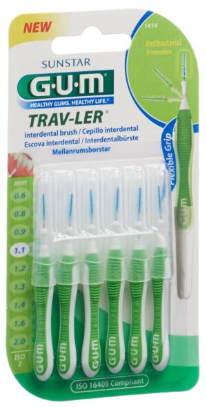 GUM Trav-Ler 1.1mm ISO3 con grün             6 Stk