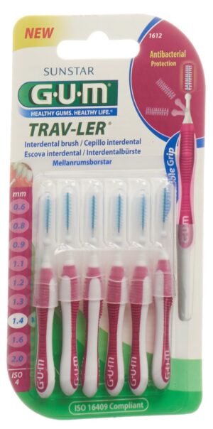 GUM Trav-Ler 1.4mm ISO4 cyl pink             6 Stk