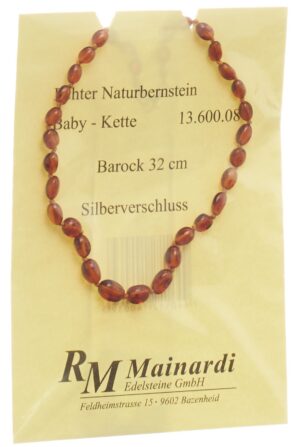 MAINARDI Natur Bernstein 32cm Barock Silberversch