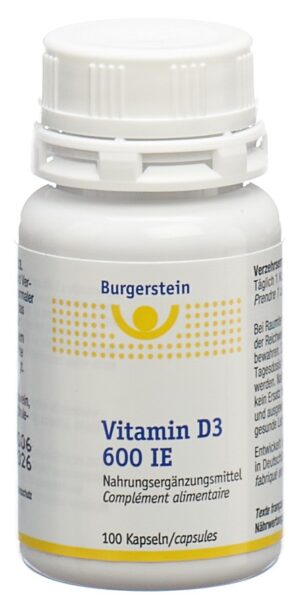 BURGERSTEIN Vitamin D3 Kaps 600 IE         100 Stk