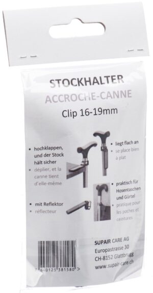 SUPAIR Gehstockhalter mit Reflektor 16-19mm