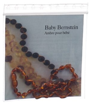 SELENAS Baby Bernsteinkette 32-34cm cognac oval
