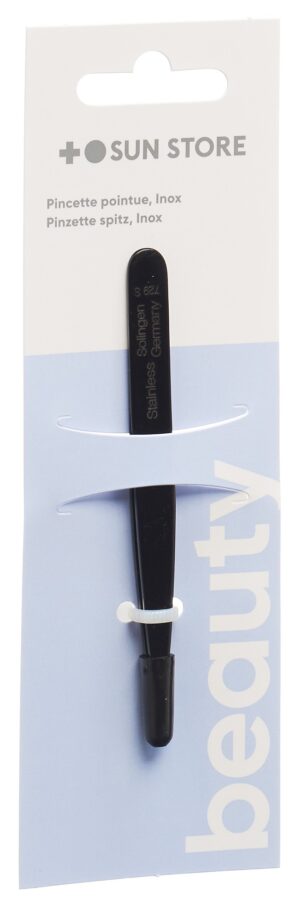 SUN STORE Beauty Pinzette Inox spitz schw matt