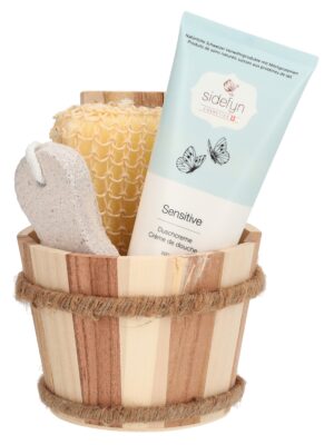 SIDEFYN Geschenkset Holzküb Duschcr Sensitive