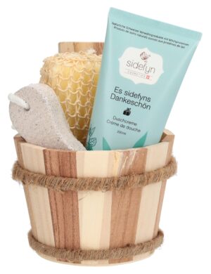SIDEFYN Geschenkset Holzküb Duschcr sidefyns Danke