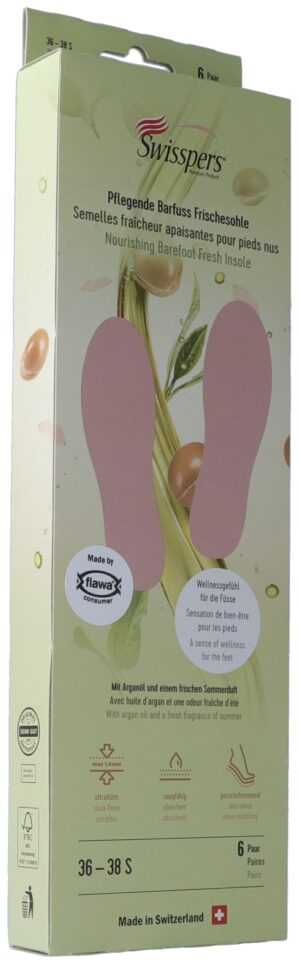 SWISSPERS Barfuss Frischesohlen S 38 rosé   6 Paar