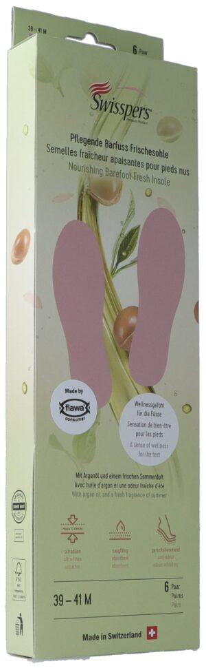 SWISSPERS Barfuss Frischesohlen M 41 rosé   6 Paar