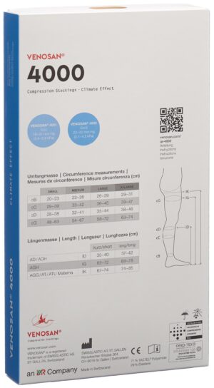 VENOSAN 4001 A-GHS KKL1 L kurz gesch black 1 Paar