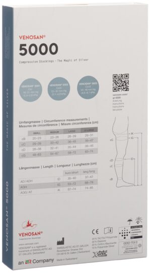 VENOSAN 5002 A-D KKL2 L kurz offen Sand 1 Paar