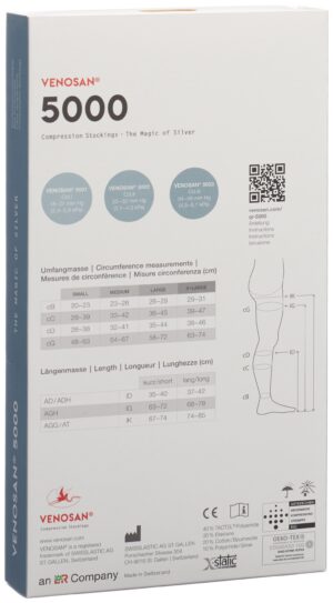 VENOSAN 5002 A-D KKL2 S kurz offen black 1 Paar