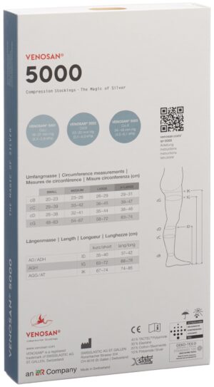 VENOSAN 5002 A-GHS KKL2 M kurz gesch black 1 Paar