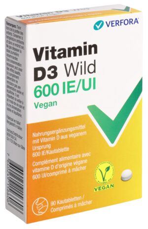 VITAMIN D3 WILD Kautabl 600 IE vegan        90 Stk