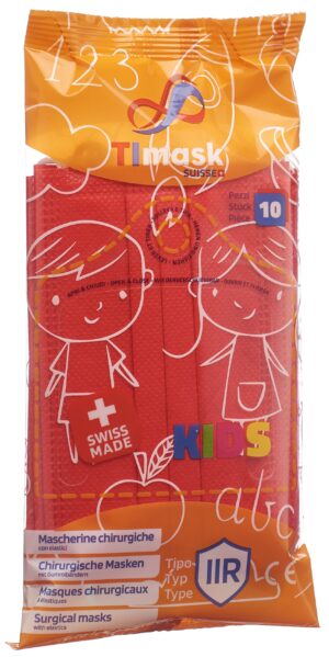 TIMASK Einweg-Medizinmas Typ IIR KIDS rot   10 Stk
