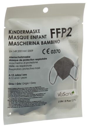 VASANO Maske FFP2 Kind 4-12 J grau D/I/F     2 Stk