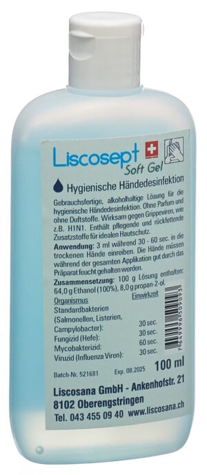 LISCOSEPT Soft Gel Händedesinfekt KlappveFl 100 ml