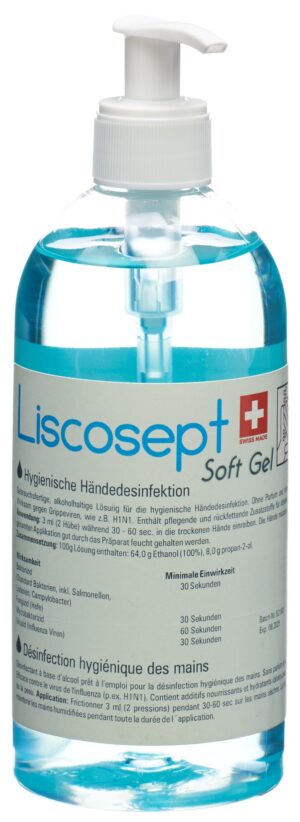 LISCOSEPT Soft Gel Haendedesinfekt Dosierpum 500 ml