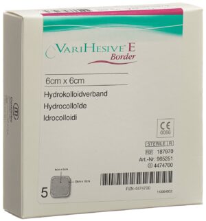 VARIHESIVE E Border Verband 6x6/10x10cm      5 Stk