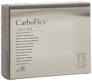 CARBOFLEX Aktivkohle Verband 10x10cm steril 10 Stk