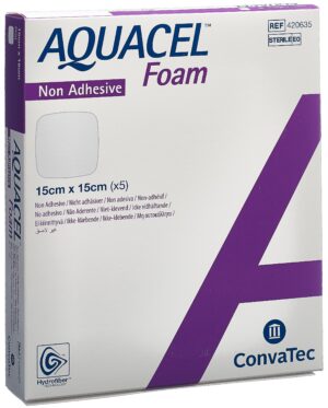 AQUACEL FOAM nicht-adhäsiv 15x15cm           5 Stk