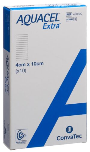 AQUACEL EXTRA Hydrofiber Verband 4x10cm     10 Stk