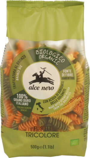 ALCE NERO Spiralen Tricolore Hartweizen hell 500 g
