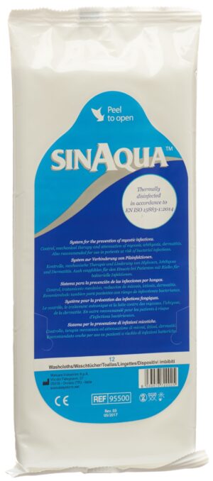 SINAQUA vorbefeuchtetes Waschtuch       Btl 12 Stk