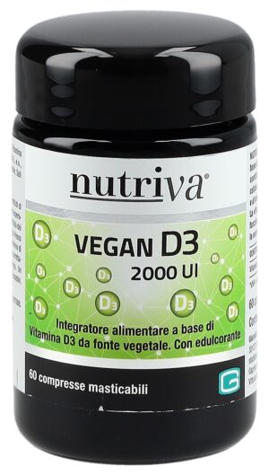 NUTRIVA Vegan D3 Kautabl 2000 I.U.   Glasfl 60 Stk
