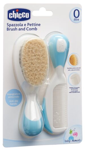 CHICCO Kamm und Bürste Naturborsten light bl 0m